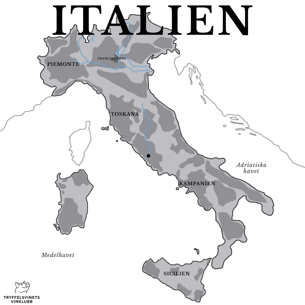 Vinkarta över Italien